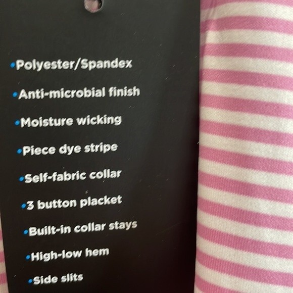 NEW Levelwear Encore Polo in Cyclamen Pink / White Size Medium - Picture 5 of 10